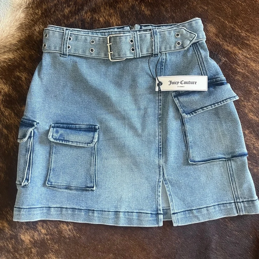 NWT Juicy Couture Denim Skirt 27 - Picture 8 of 10